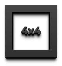 Black 4x4 Wood Shadow Box with White Acid-Free Backing 3/4" Usable Depth