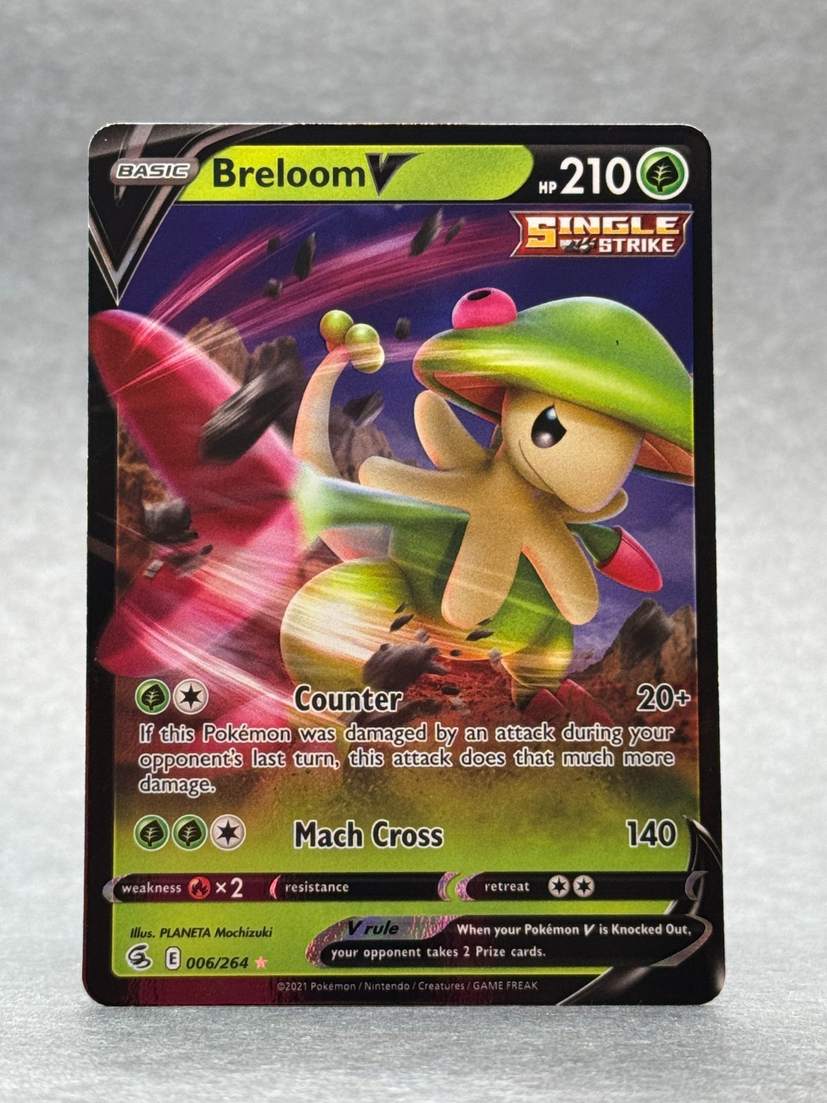 Pokémon - 006/264 Breloom V SWSH08 Fusion Strike Ultra Rare Holo NM TCG
