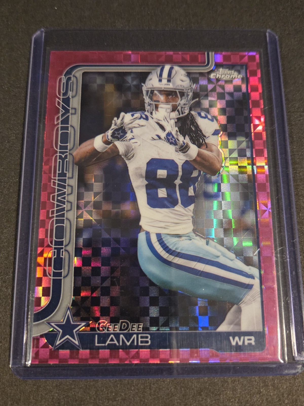2025 Topps Chrome - CeeDee Lamb #76 Hot Pink X-Fractor