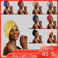 Hijab Pleated Caps African Women Hair Loss Hat Head Wrap Muslim Turban Chemo Cap