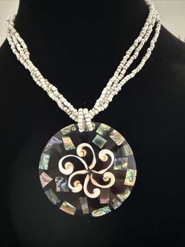 Vintage Abalone Shell Mother Of Pearl Button Closer