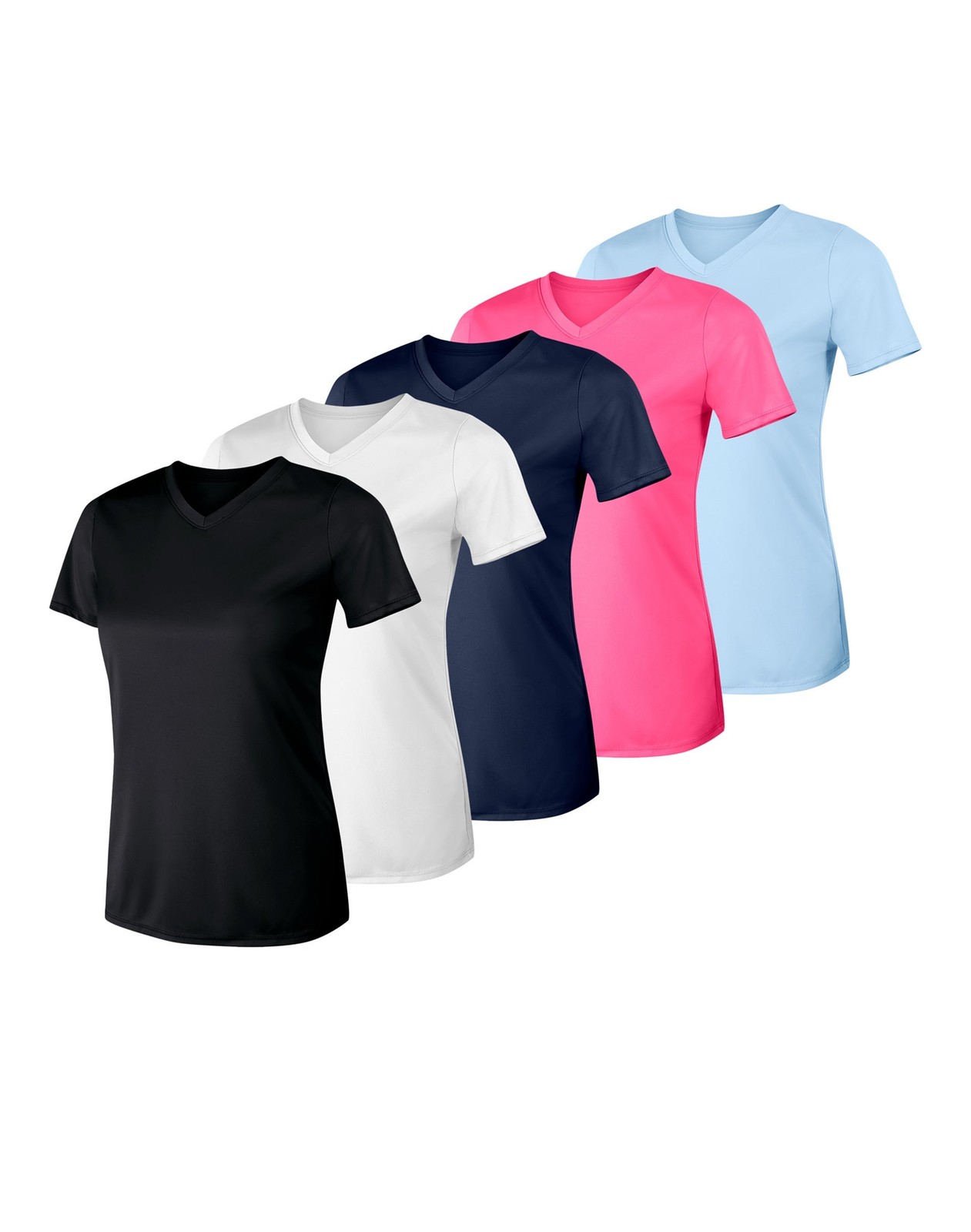Hanes Sport Cool DRI Womens Performance V-Neck Tee 5-Pack