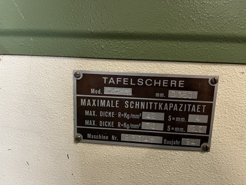 Tafelschere Blech FEMAS CM 250 A - Bild 3 von 3