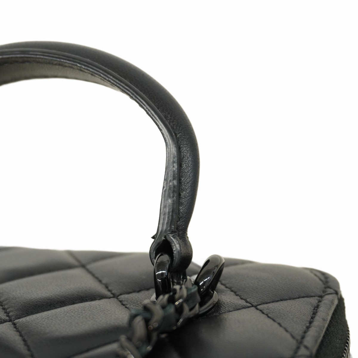 Auth [6ba0998] CHANEL Vanity bag Matrasse ChainShoulder Lambskin Black 2 way... thumbnail 14