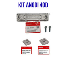 KIT ANODI HONDA ORIGINALE ANODO PIASTRA TRIM + COPPIA ANODI PIEDE ZINCO   BF40D