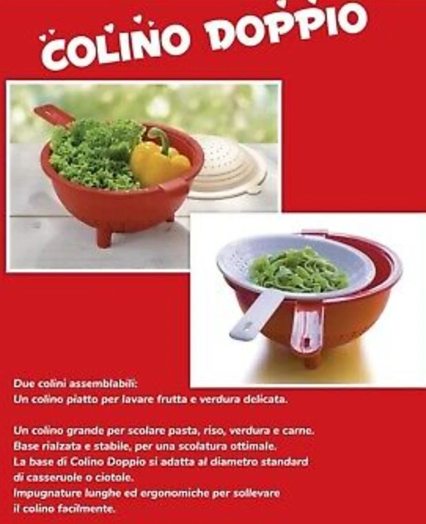 2 Scolapasta Per Alimenti Con Manico Lungo - Nylon Resistente Al Calore 210°C, Bianco E Arancione, Per Pasta E Verdure - 4