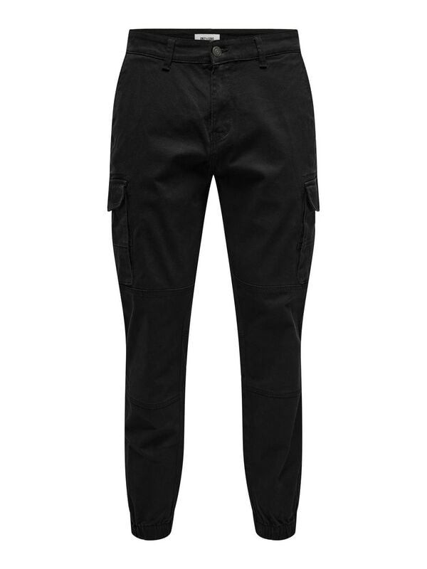 Брюки ONLY and SONS Cargohose Herren ONSCARTER LIFE CARGO CUFF 0013 NOOS schwarz 9090₽