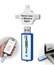Photo Backup Stick Universal 64GB | Photo Stick for iPhone, Android, & Computers