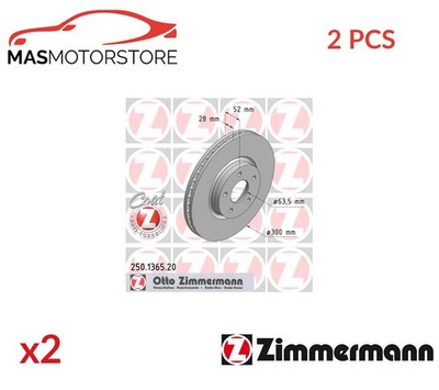 BREMSSCHEIBEN SATZ PAAR VORNE ZIMMERMANN 250136520 2PCS P FÜR FORD MONDEO IV