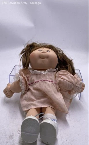 Cabbage Patch Kids Brown Straight Hairs Brunet Pink Dress Fashion Doll
