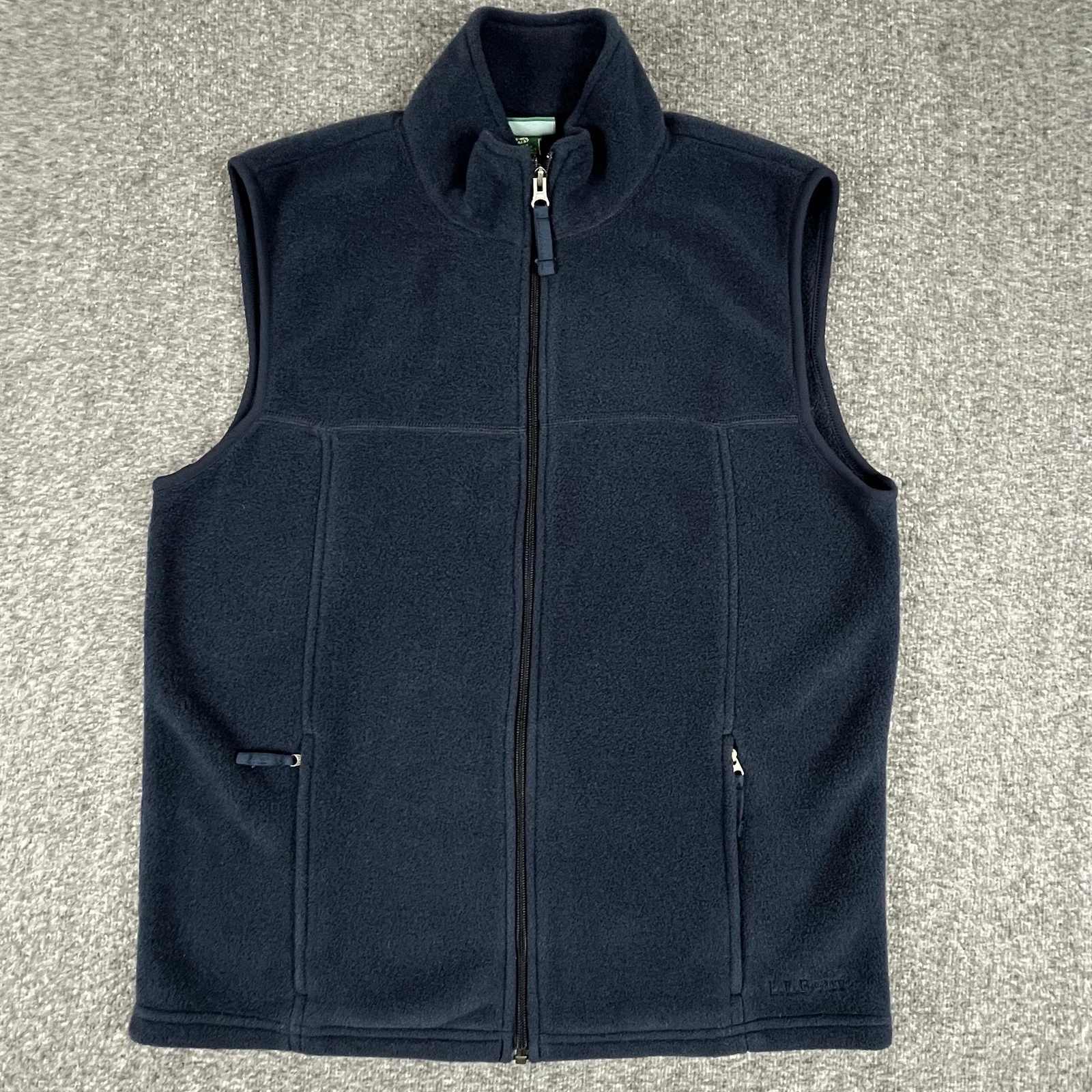 L.L.Bean Vest Mens Small Blue Polartec Fleece Full Zip Sleeveless Outdoors