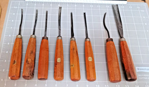 6 Vintage Mifer Wood Carving Tools  with 2 Extras - Used - Clean and Hone Needed
