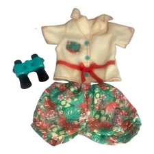 My Life As Doll 3 Pc Tan  Mint Floral Outfit 18" Doll Clothes With Binoculars