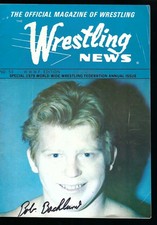 EB3660  GREG VALENTINE  BOB BACKLUND   signed Vintage Wrestling Magazine w/COA