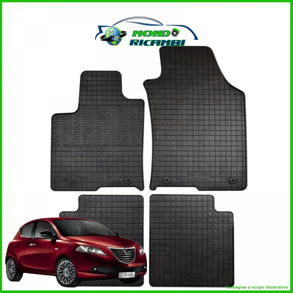 Set Tappeti Gomma 3D per Lancia Ypsilon dal 2011 | Ideali per Famiglie