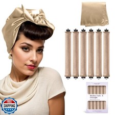 Overnight Hair Curlers Heatless Curls - 6 Pcs No Heat Blowout Cur