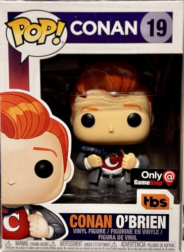 CONAN O’BRIEN Funko Pop CONAN CLARK KENT GameStop TBS Ex VAULTED 18 19 20 w/Case - Picture 5 of 9