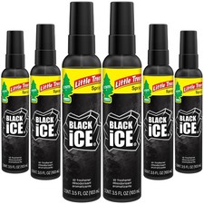 LITTLE TREES Car Air Freshener Spray 6 Count Pack of 1 , Black Ice
