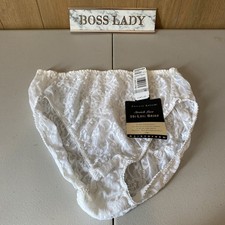 MAIDENFORM Vintage Private Affair White Stretch Lace Hi-Leg Intimates Size 7