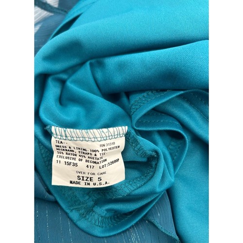 Vintage Y2K Byer blau Pailletten Schlupfkleid Größe 5 Whimsygoth Fee Coquette Small - Bild 9 von 10