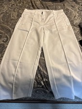 Chico  s Stretch Sateen Straight Cropped Pants White Chico  s Size 1 NWT
