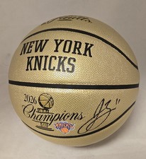 Jalen Brunson Signed NY Knicks Gold Finals Basketball Fanatics Authentic Auto