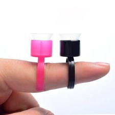 100PCS Tattoo Ink Ring Cups Pigment Glue Cap Holder Permanent Makeup Accessories