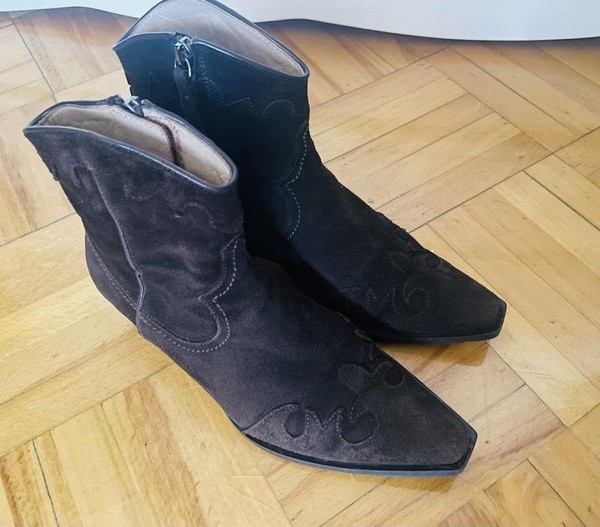 Women Massimo Dutti Boots Brown Suede 38