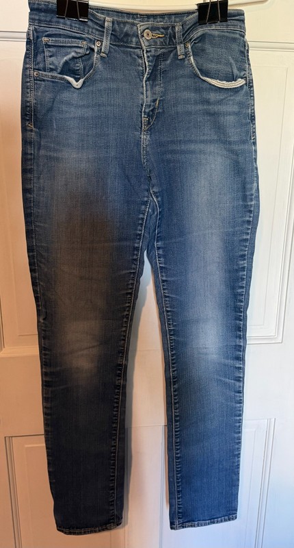 Levis Womens 10 Mid Rise Skinny Jeans Blue Stretch Denim 0337