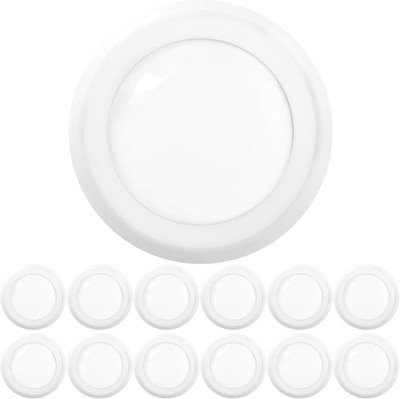 12 Pack 5/6  LED Disk Lights Flush Mount Ceiling Light Fixture Recessed 6000K Da