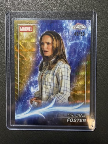 2025 Topps Chrome Marvel Studios Dr. Jane Foster 49/50 Gold Wave Refractor Thor