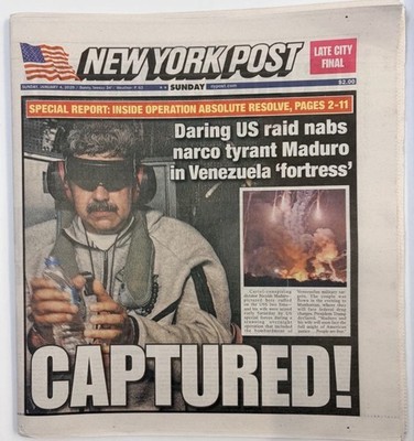 The New York Post Sunday January 4 /2026 MADURO CAPTURED