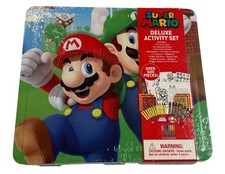 Super Mario Deluxe Activity Set Coloring Book 500 Pieces NEW Nintendo Mario