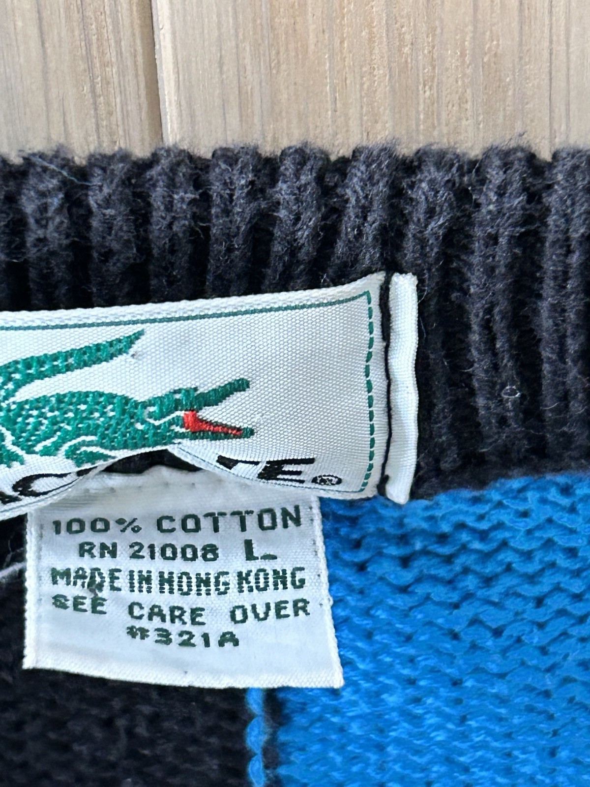 Vintage Lacoste 90s Colorblock Checkerboard Sweat… - image 3