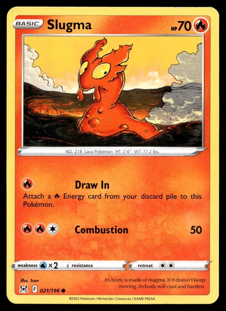 Slugma 21/196 Pokemon Card Lost Origin Common 70 HP Lightly Played LB