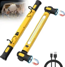 Under Hood Work Light Bar LED Magnetic Light with Hooks Cordless Rechargeable