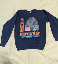 Vintage Desert Storm Size XL Sweatshirt Made In USA Military Eagle 90s Graphic