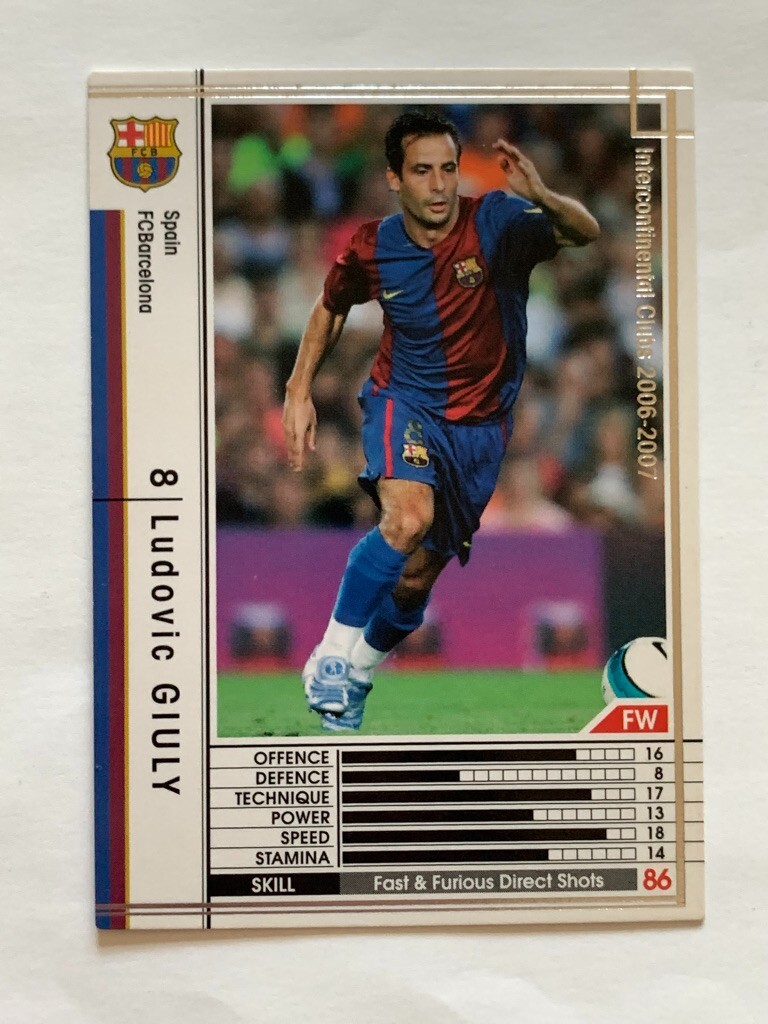 海外サッカーカード　アルゼンチン　ウバルド　フィジョール Ludovic Giuly WCCF PANINI soccer card Japan sports 348/384 2006