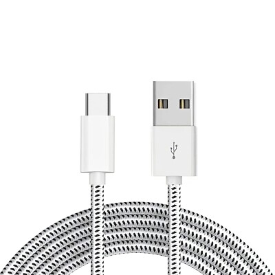 Type-C 6ft USB Cable Charger Cord Power Wire USB-C Long Braided for Cell Phones