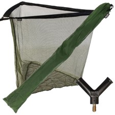 Carp Landing Net 42" Inch Carp Fishing + Metal Spreader Block + Stink Bag Green