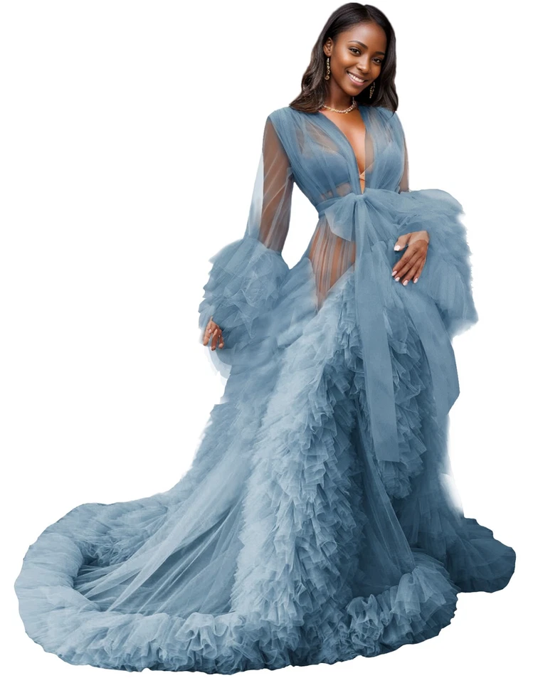 Vestidos de maternidad fotografía mujeres ropa de dormir bata vestido embarazada para sesión de fotos Foto 2 de 4