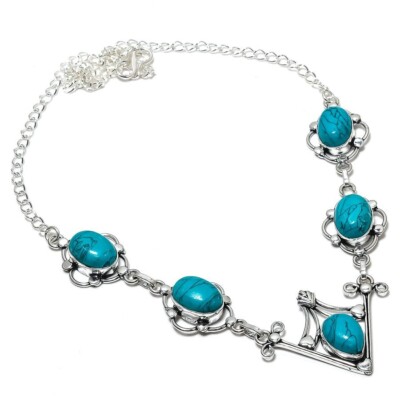 Pendentif huître cuivre turquoise en argent sterling 925 - Bijoux faits main - France