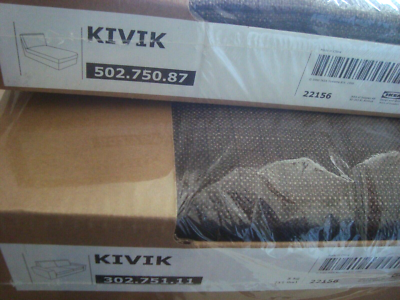 NEW IKEA KIVIK Loveseat with Chaise Slipcover ISUNDA BROWN KIVIK
