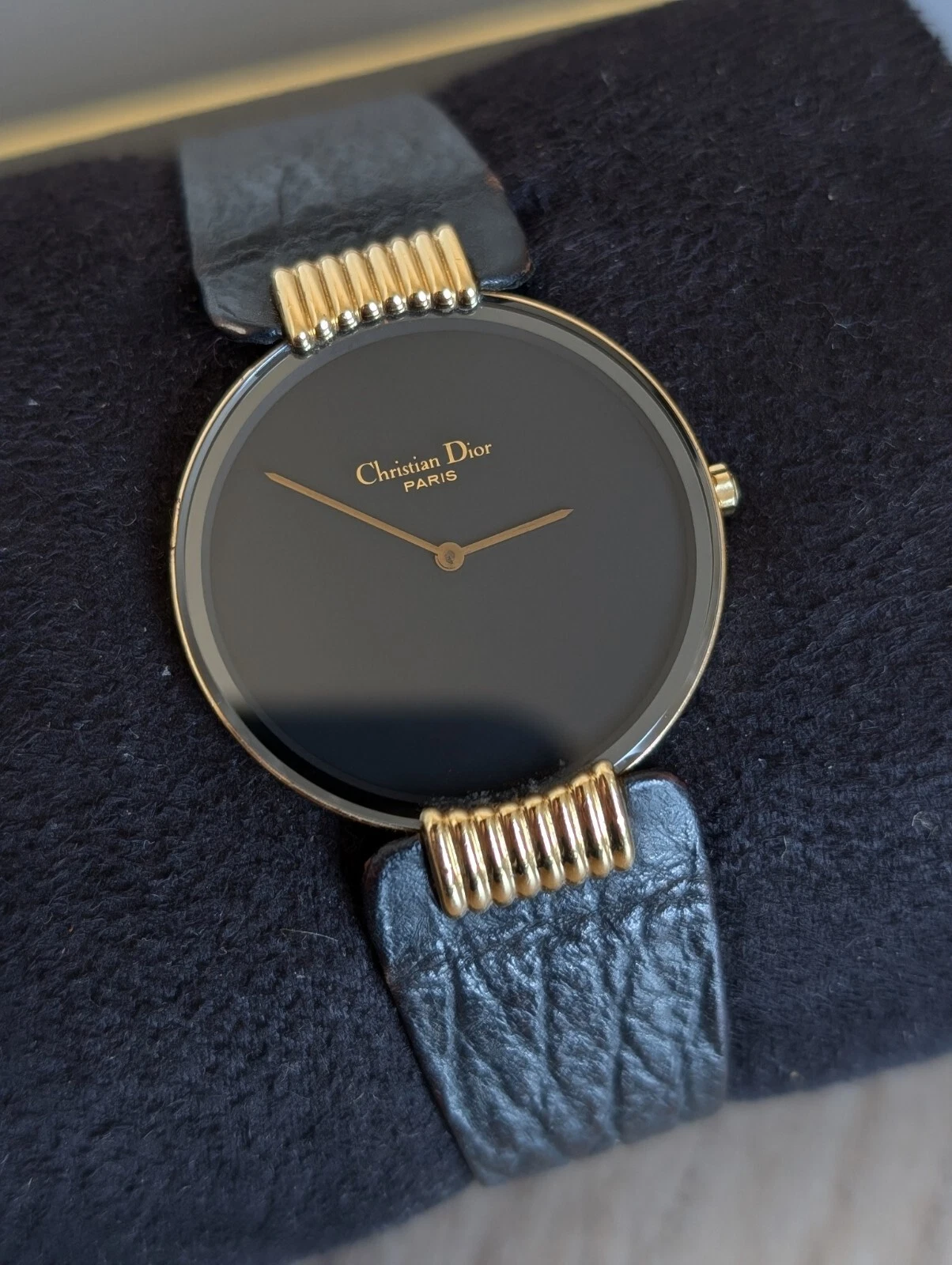 Montre Christian Dior Bagheera Plaqué Or Lune Noire   Réf. 47 153 3 