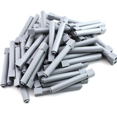 TCM BRICKS Light Bluish Gray 1x1x6 Support Solid Pillar X25 Compatible Parts 