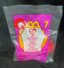 1999 McDonald's TY Beanie Babies 7, Strut the Rooster With 1993 Tush Tag