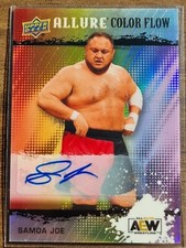 2022 AEW Samoa Joe FULL RAINBOW Color Flow AUTO ALLURE Trading Card #86137