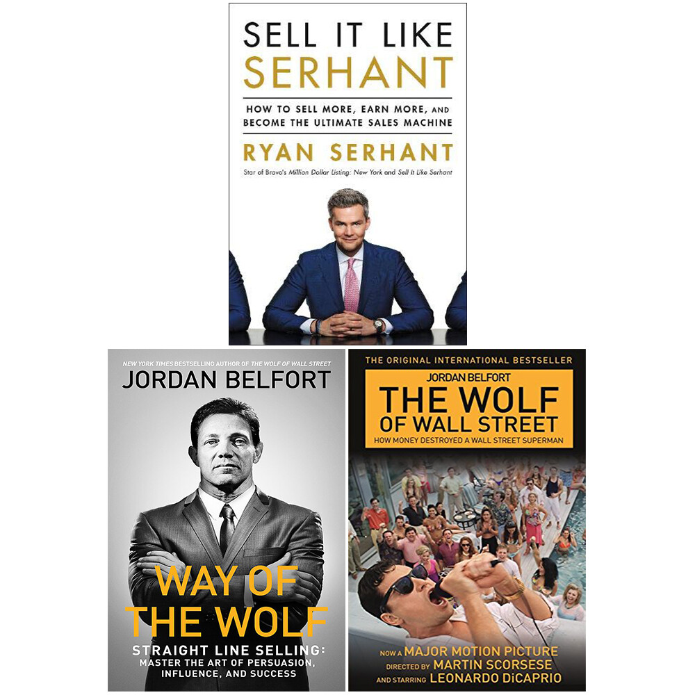 Sell It Like Serhant, Way of the Wolf, Wolf of Wall Street 3 Books Set PB NEW