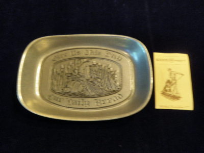 Wilton Armetale Give Us This Day Our Daily Bread Tray 9 x6 1/2  RWP Pewter A23