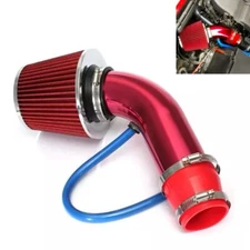 Red 3" Cold Air Intake Filter Induction Kit Pipe Power Flow Hose System Car Auto
